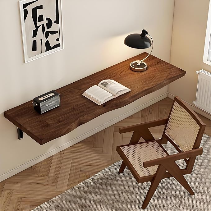 Multifunctional Solid Wood Folding Floating Wall Desk, Wall Mounted Folding Bar - Image 8