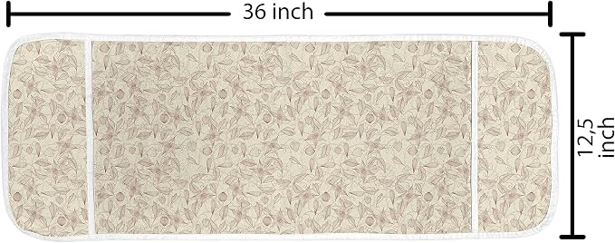 Ambesonne Beige Microwave Oven Cover, Vintage Flower Pattern Abstract Lines - Image 2