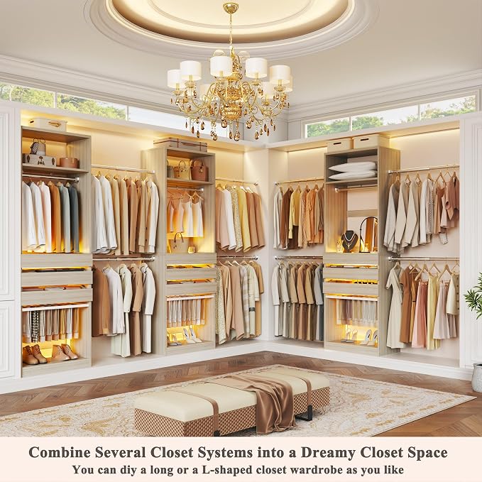 Closet System Set of 2, 5.7-10.4FT Closet Organizer System - Image 2