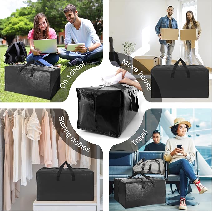 6 Pack Heavy Duty Extra Large Moving Bags W/Backpack Straps - Image 6