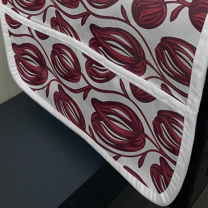 Lunarable Flower Microwave Oven Cover, Hand Drawn Creative Tulip Composition - Image 3