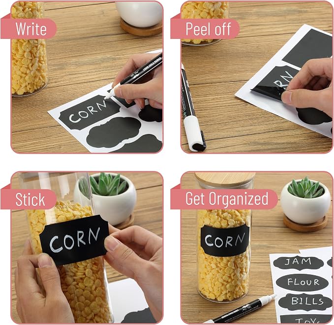 Mr. Pen- Chalkboard Labels, 1 White Chalk Marker and Small Towel, Label Stickers - Image 4