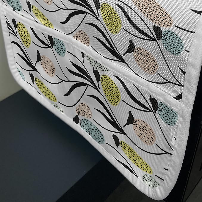 Ambesonne Spring Microwave Oven Cover, Abstract Botanical Pattern - Image 3