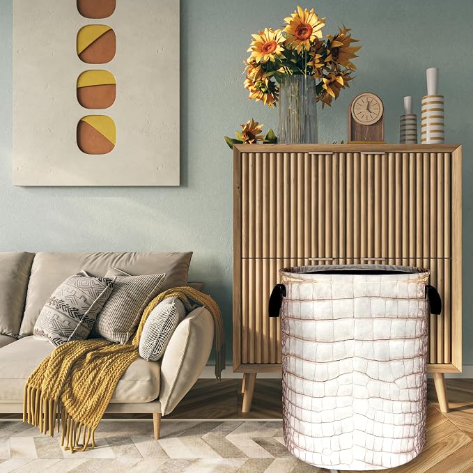 Crocodile Skin Texture Pattern Laundry Basket Foldable Oxford Cloth Laundry - Image 7