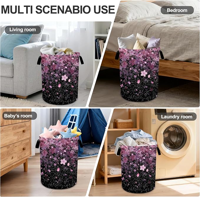 Cherry Blossoms Laundry Basket Storage Bin Foldable Laundry Hamper Clothes - Image 6