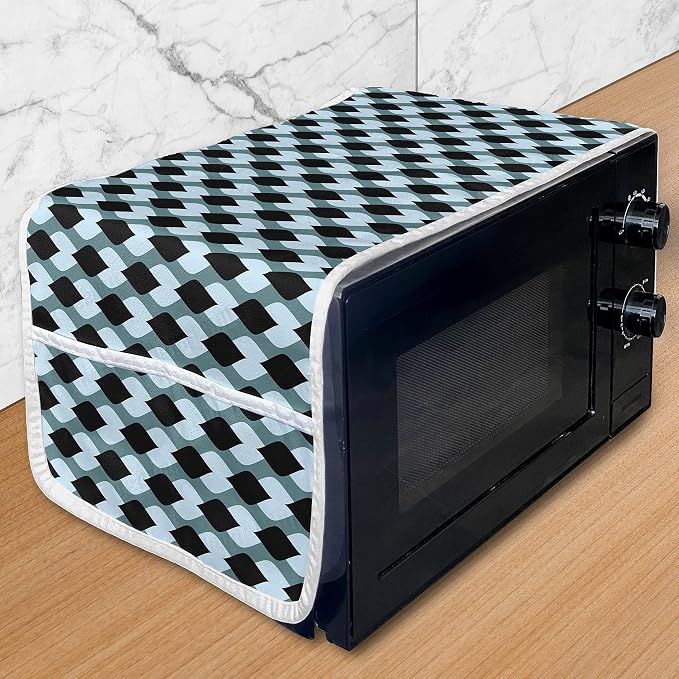Ambesonne Geometric Microwave Oven Cover, Surreal Ornamental Leaf Pattern by Ambesonne