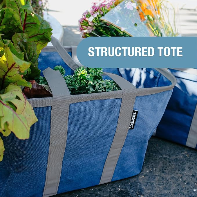 CleverMade EcoBasket 30L Collapsible Tote Basket 3 Pack – Reusable Grocery Tote - Image 5