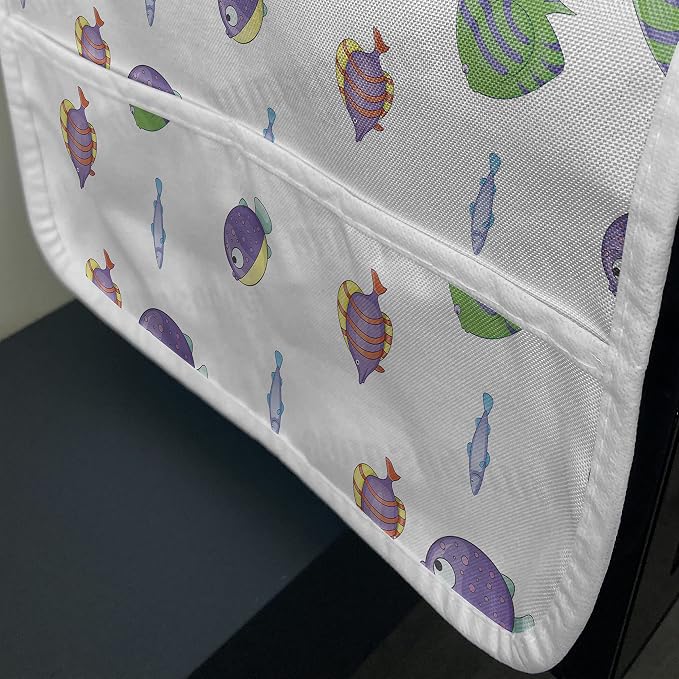 Ambesonne Cartoon Microwave Oven Cover, Fish Underwater Creatures, Water - Image 3