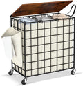 Laundry Basket with Wheels, Heavy Duty Laundry Sorter 3 Sections, 140L Large by Unknown