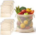 LEAFICO Reusable Produce Bags – 100% Cotton Mesh & Solid Hybrid – Cloth Grocery by Leafico