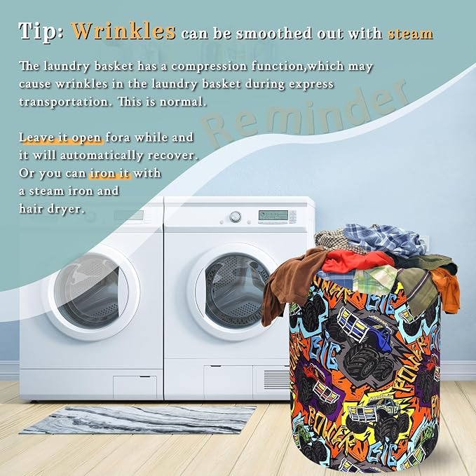 Funny Cars Laundry Basket Foldable Oxford Cloth Laundry Hamper - Image 6