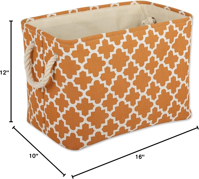 DII Polyester Container with Handles, Lattice Storage Bin, Pumpkin Spice - Image 10