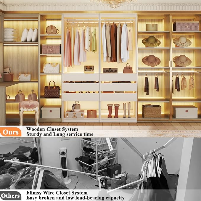 Freestanding Closet System Set of 2, 4FT Closet Organizer System - Image 5