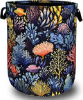 Colorful Coral Laundry Basket Foldable by SELIONLIKN