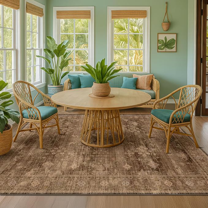 Boho Taupe Brown 5x7 Living Room Rug - Image 3