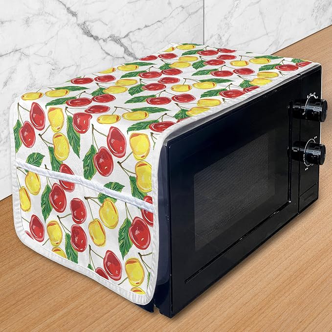 Ambesonne Fruit Microwave Oven Cover, Graphic Colorful Cherries by Ambesonne