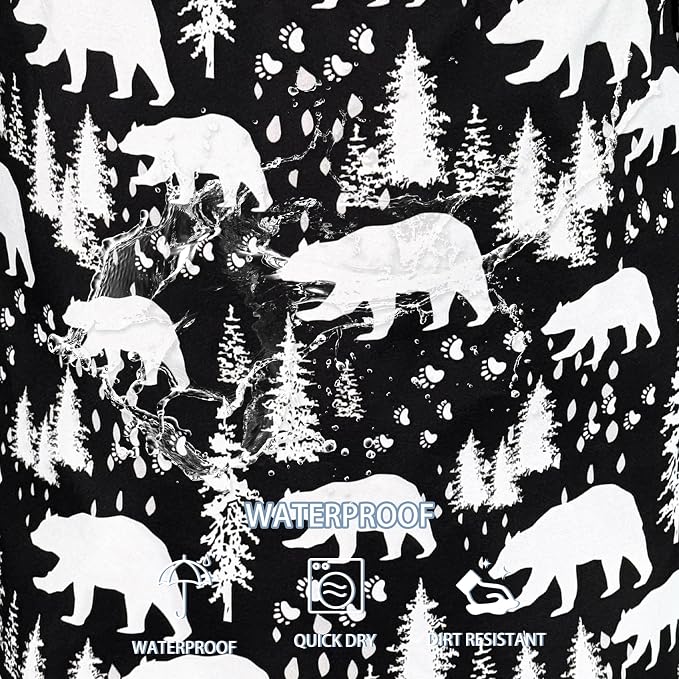 Bear Laundry Basket Forest Bear Paw Foldable Oxford Cloth Funny Tote Bag - Image 4