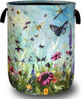 Colorful Flowers Laundry Basket Foldable Oxford Cloth Colorful Dargonfly by SELIONLIKN