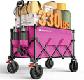 Wagons Carts Foldable, Collapsible Foldable Wagon 330lbs Capacity, Large by Raynesys