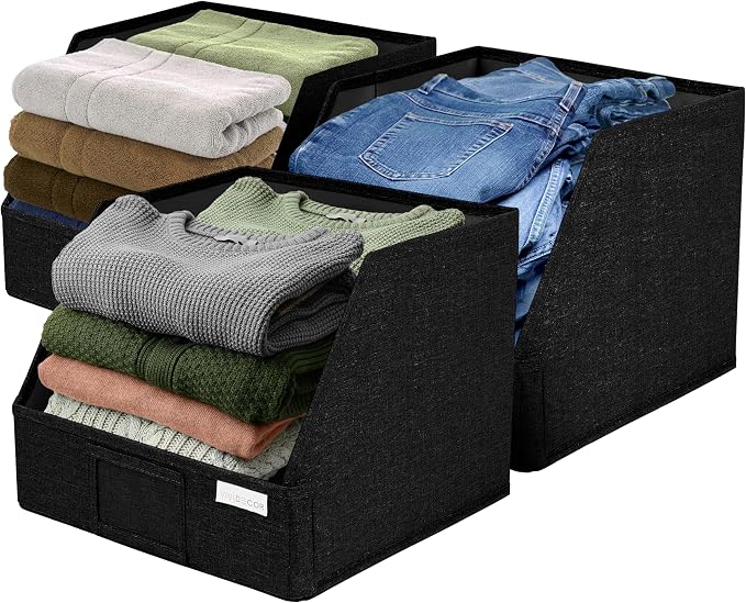 Trapezoid Closet Bins for Shelves – 12x12x10 Fabric Storage Baskets, - Image 9