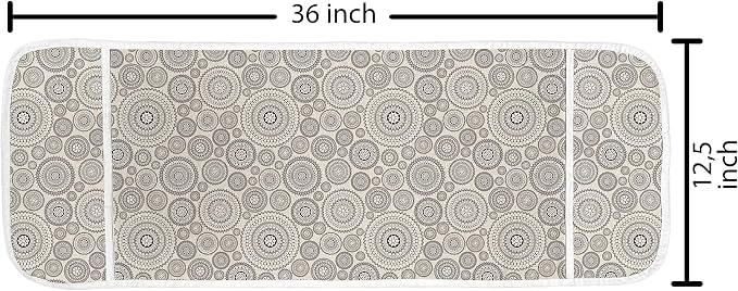 Ambesonne Beige Microwave Oven Cover, Abstract Ornate Circular Composition Lace - Image 2