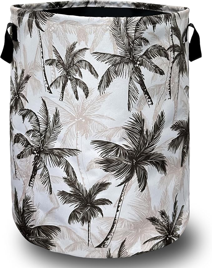 Vintage Tropical Palm Trees Laundry Basket Foldable by SELIONLIKN