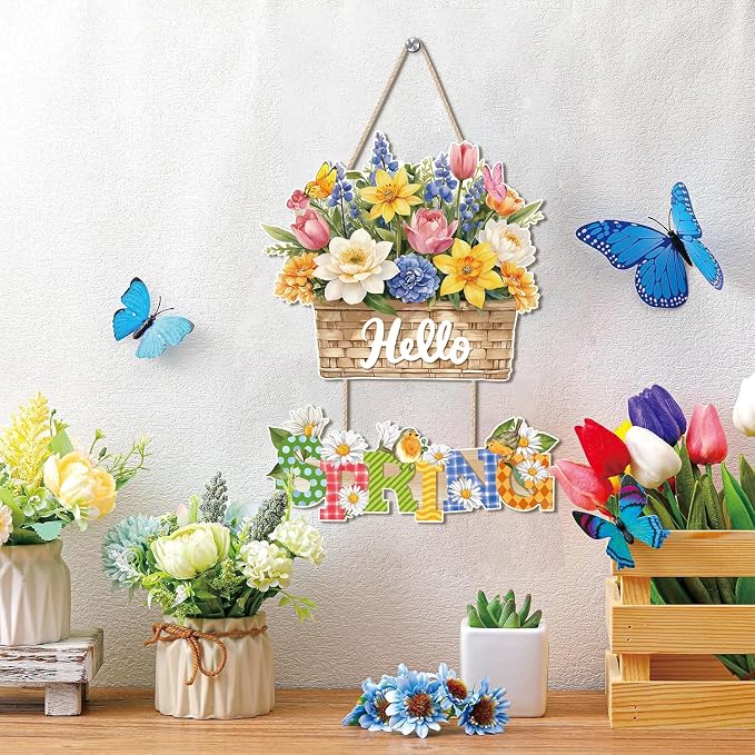 Ausril Hello Spring Decoration, Spring Welcome Sign - Image 3