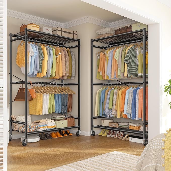 Raybee 80.32" H Clothes Rack, Rolling Clothing Racks - Image 5