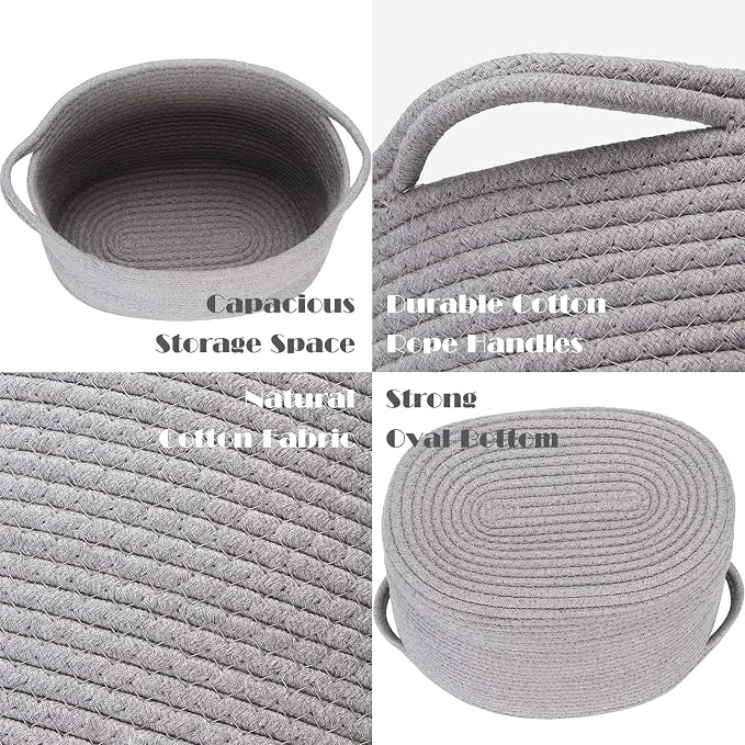 Sea Team Oval Cotton Rope Woven Storage Basket - Image 5