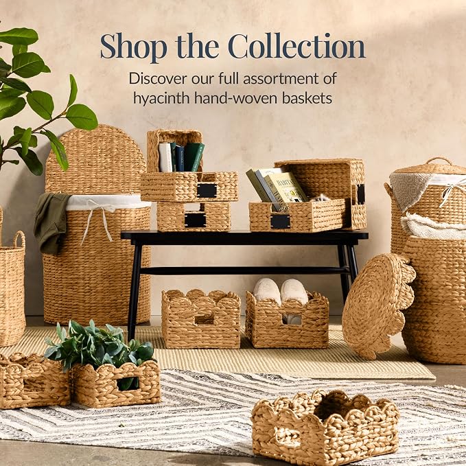 Best Choice Products Half Moon Laundry Hamper w/Lid, Woven Half Round Laundry - Image 8
