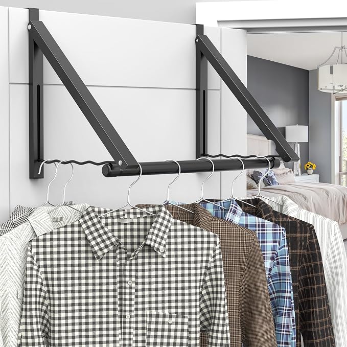 Over The Door Drying Racks for Laundry, Expandable Foldaway Clothes Rail by Hleelomi