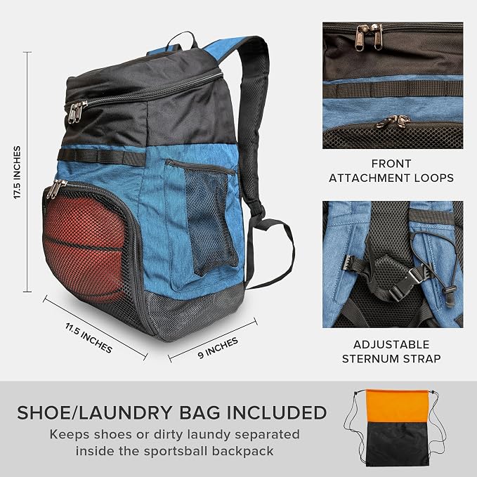 Basketball Backpack with Ball Compartment - Image 5