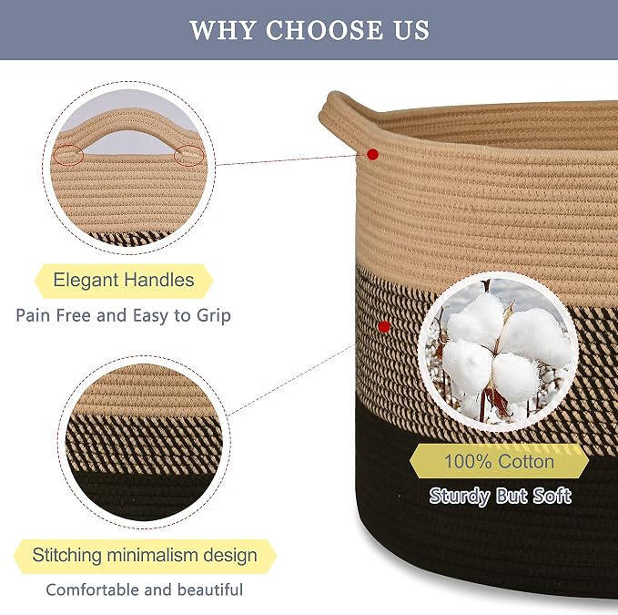 Extra Large Blanket Basket 87L, Laundry Hamper, Baby Nursery Hamper - Image 4