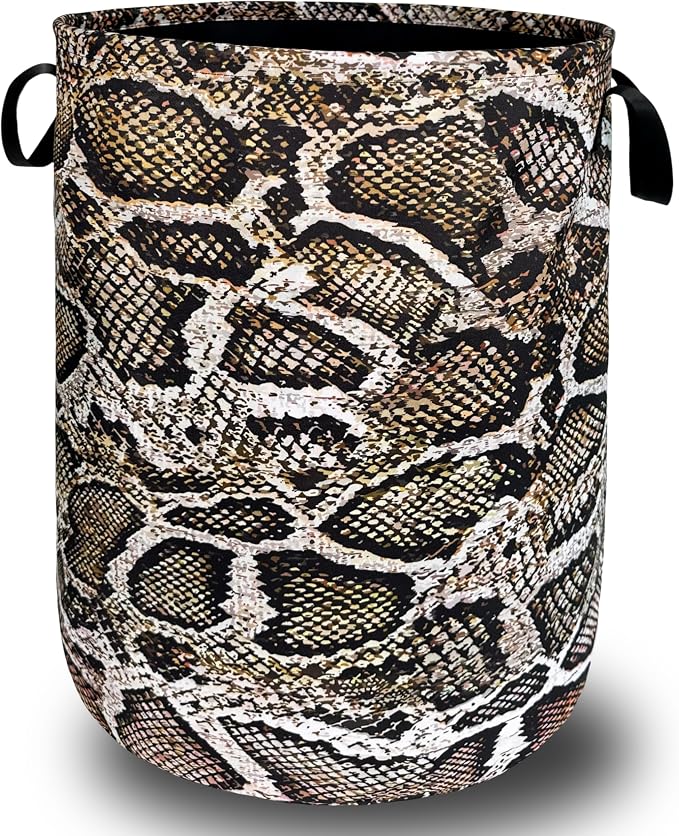 Snake Laundry Hamper Animal Snake Skin Pattern Laundry Basket by SELIONLIKN