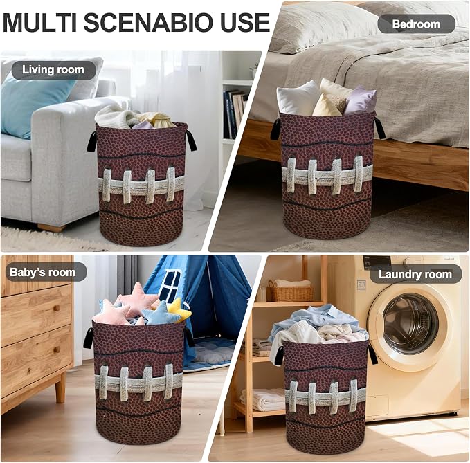 Football Laundry Basket Storage Bin Foldable Laundry Hamper Clothes Storage - Image 6