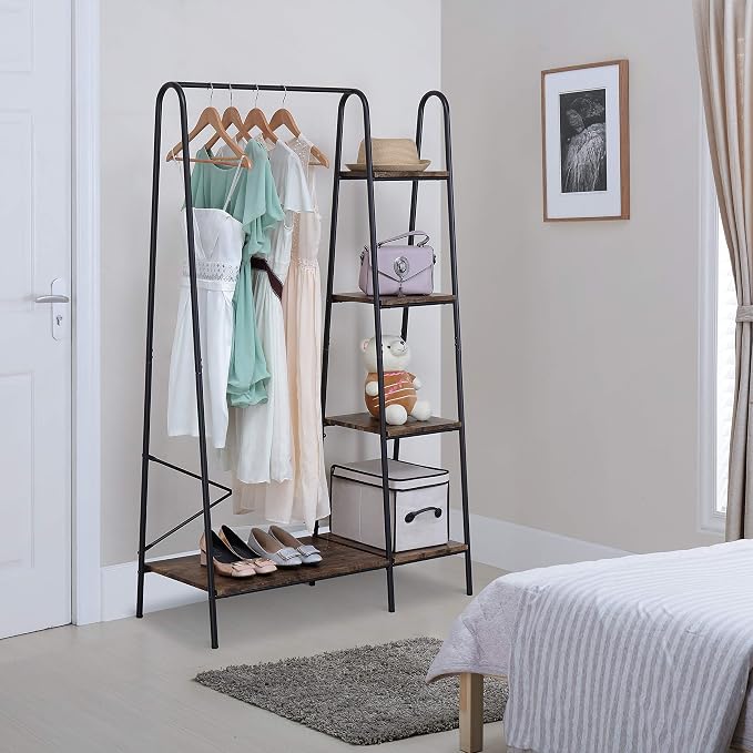 Finnhomy Rustic Clothes Rack, Clothing Rack - Image 5