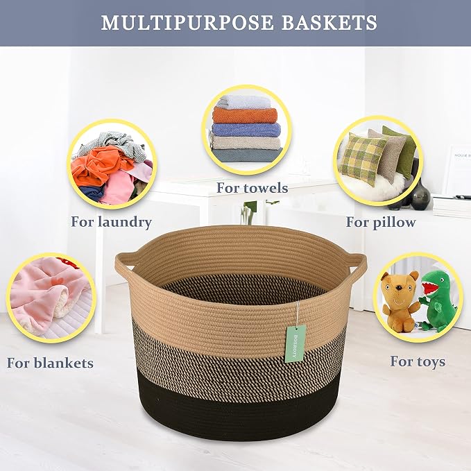 Extra Large Blanket Basket 87L, Laundry Hamper, Baby Nursery Hamper - Image 5