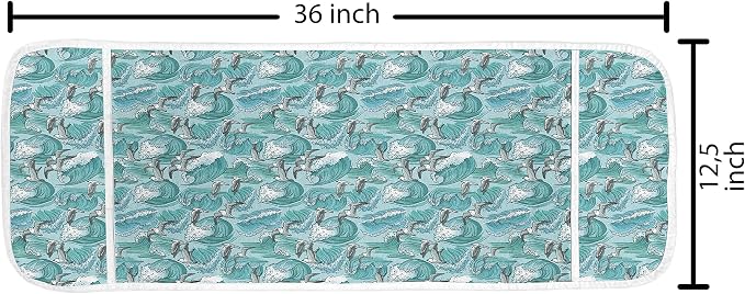Lunarable Seagulls Microwave Oven Cover, Waves Flowing Water River Sketchy - Image 2