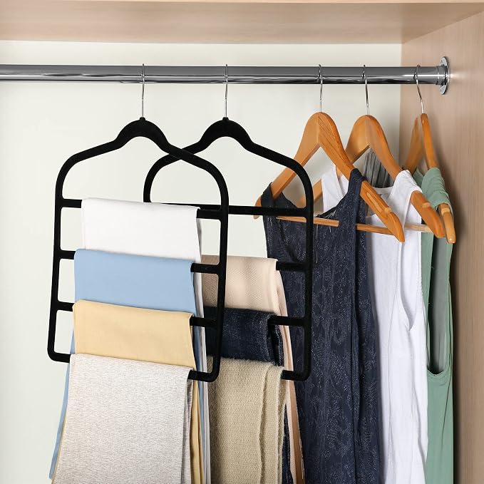 Velvet Pants Clothes Hanger Space Saving Non Slip Pants Shorts Hanger, - Image 6