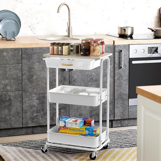 Simple Houseware 3-Tier Rolling Utility Cart - Image 4