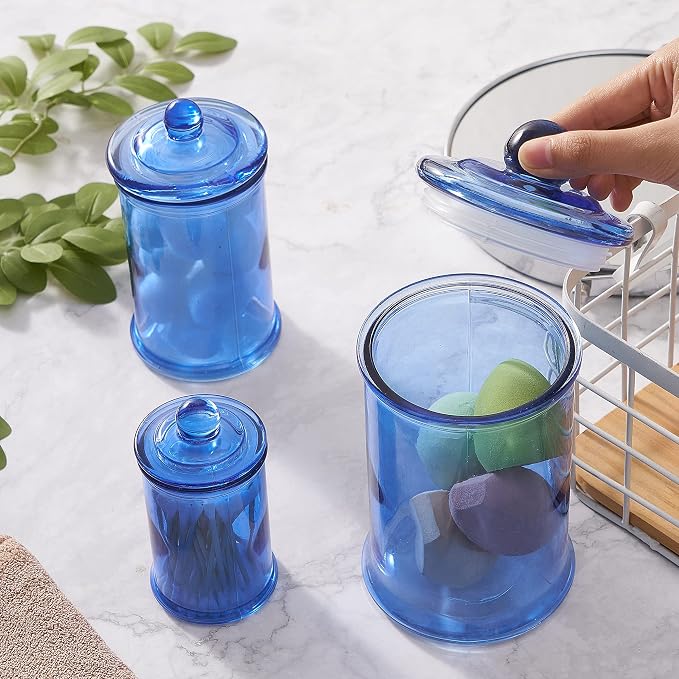 KMwares 3PCs Set Small Glass Premium Quality Apothecary Jars - Image 8