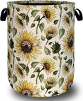 Retro Sunflower Laundry Hamper Yellow Flowers Laundry Basket by SELIONLIKN
