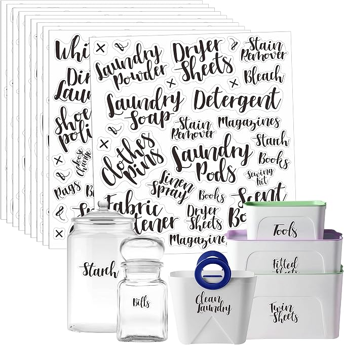 Hebayy 318 PCS Laundry Room & Linen Closet Organization Labels，No Stain Removal by Stickyourhappymoment