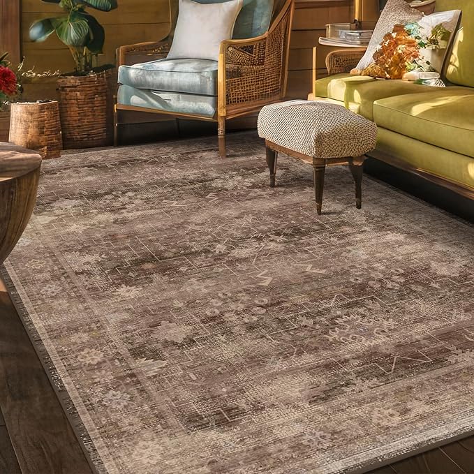Boho Taupe Brown 5x7 Living Room Rug - Image 9