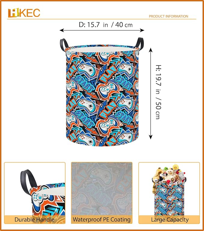 19.7" Laundry Basket, Dirty Clothes Hamper, Waterproof Storage Bin, Room Decor - Image 6