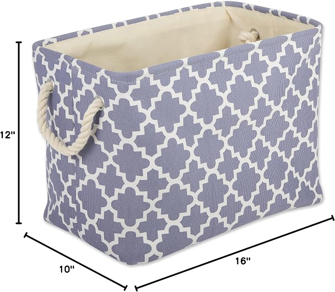 DII Polyester Container with Handles, Lattice Storage Bin, Stonewash Blue - Image 10