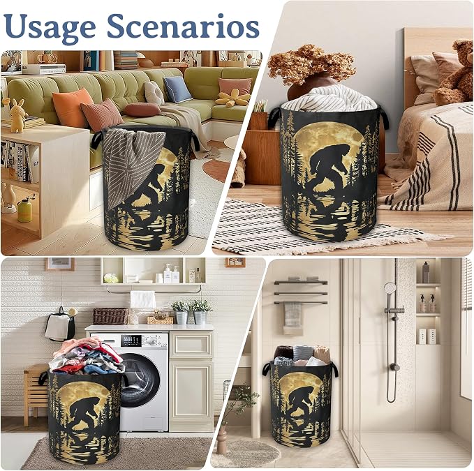 Big foot Laundry Basket, Oxford Cloth Forest Moon Laundry Hamper - Image 7