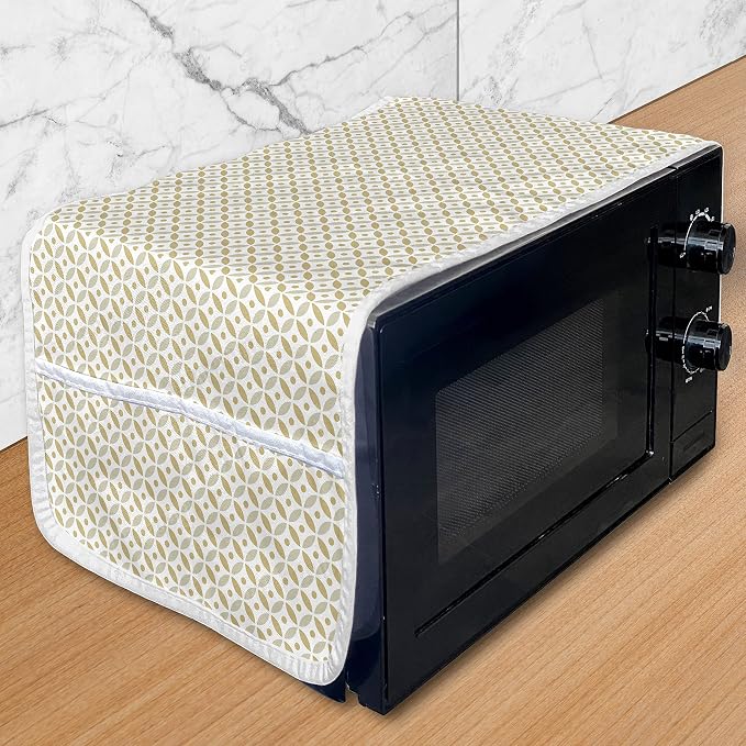 Lunarable Geometric Circle Microwave Oven Cover, Disc Shaped Overlaps Dots and by Lunarable