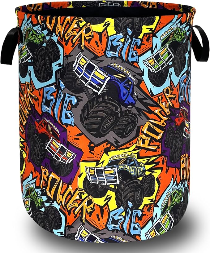 Funny Cars Laundry Basket Foldable Oxford Cloth Laundry Hamper by SELIONLIKN