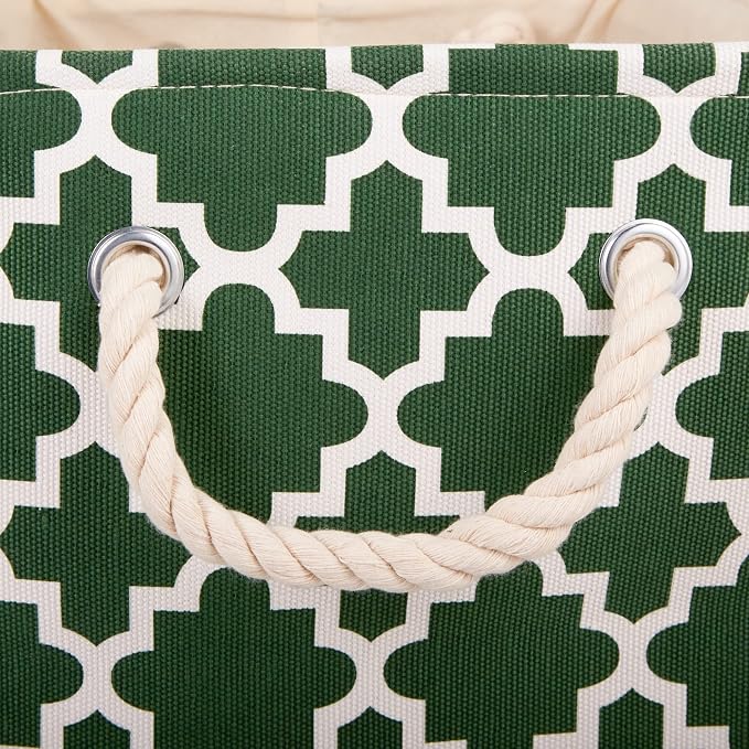 DII Polyester Container with Handles, Lattice Storage Bin, Hunter Green - Image 4